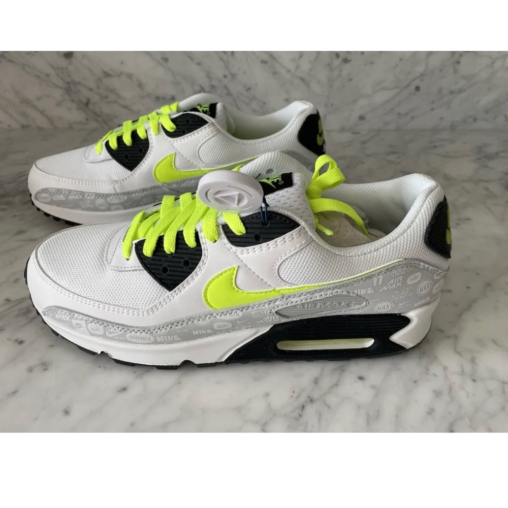 Size 10.5 - Nike Air Max 90 Reflective Logo - White Volt 2021